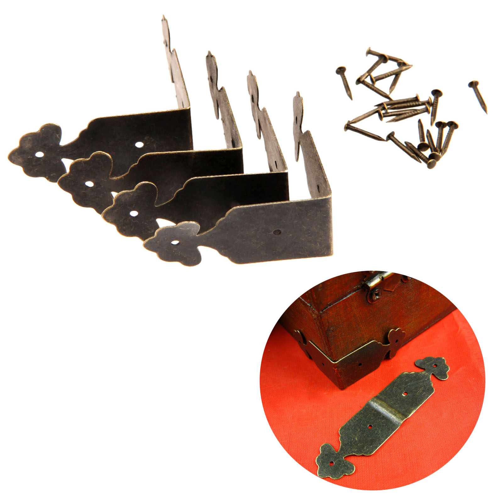 Furniture Hardware Decorative - 4 قطعة الزخرفية الزاوية حماة الحديد
