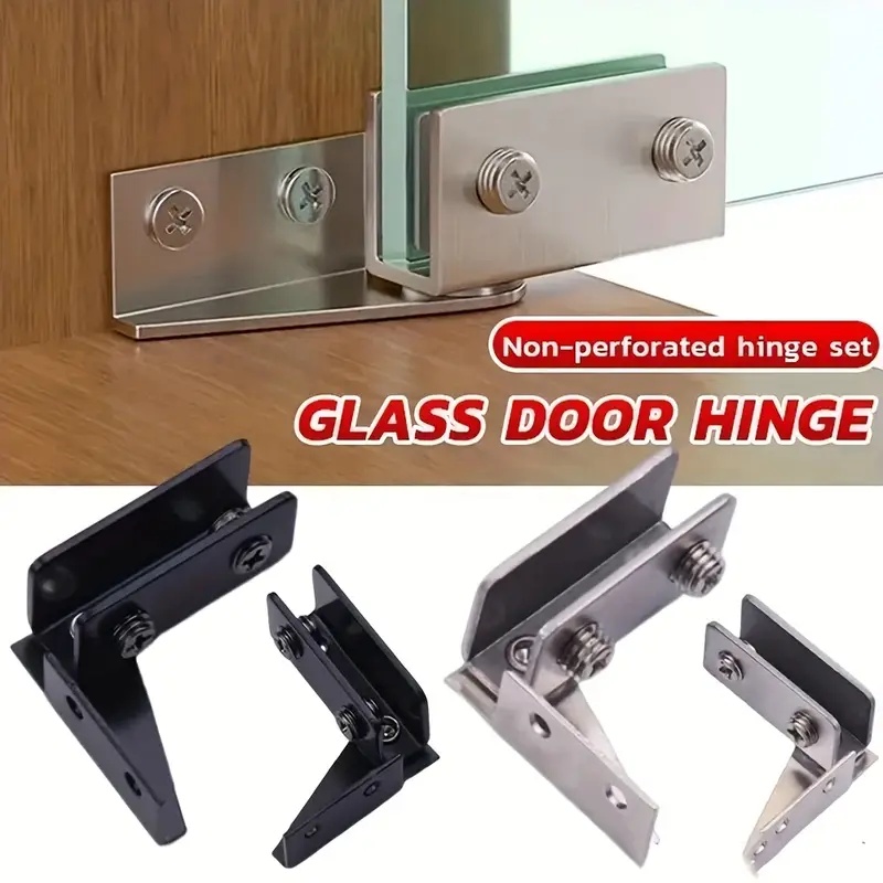 Furniture Hardware Display - قطعتان من مفصلات الأبواب الزجاجية غير