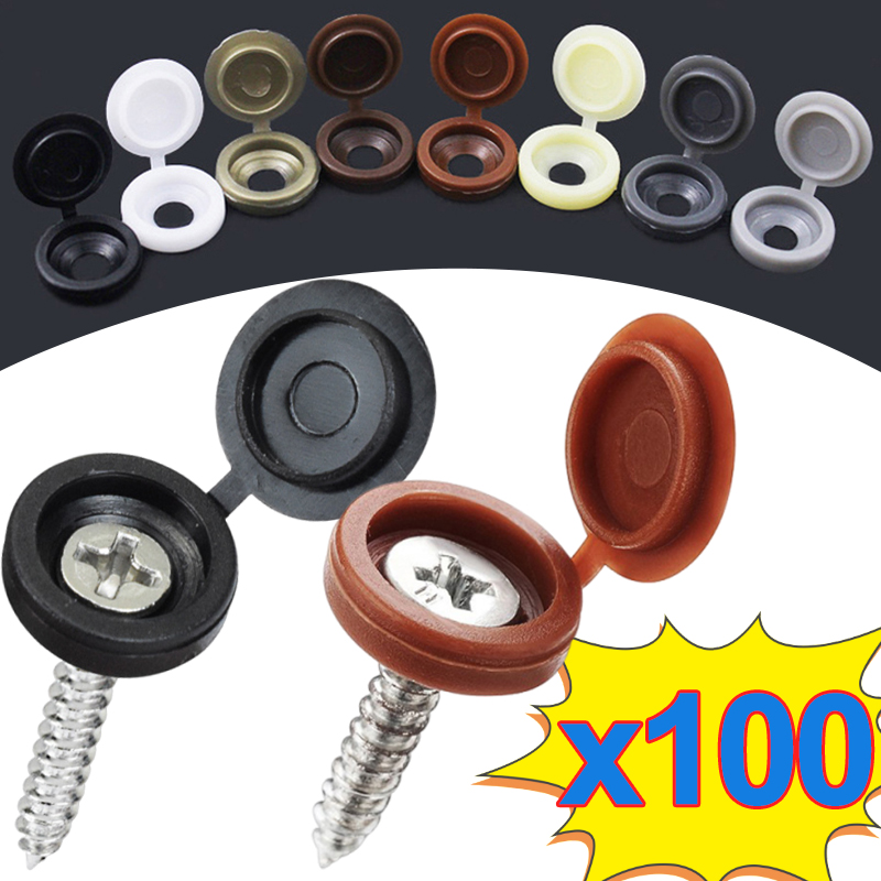Furniture Hardware Hinges - 10/500 قطعة غطاء لولبي زخرفي بلاستيكي