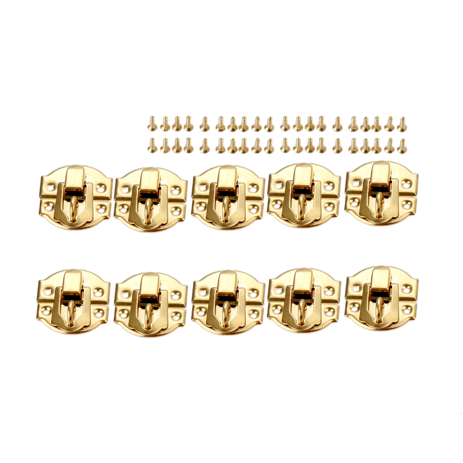 Furniture Hardware Decorative - 10 قطعة مزلاج الصندوق الذهبي المشابك