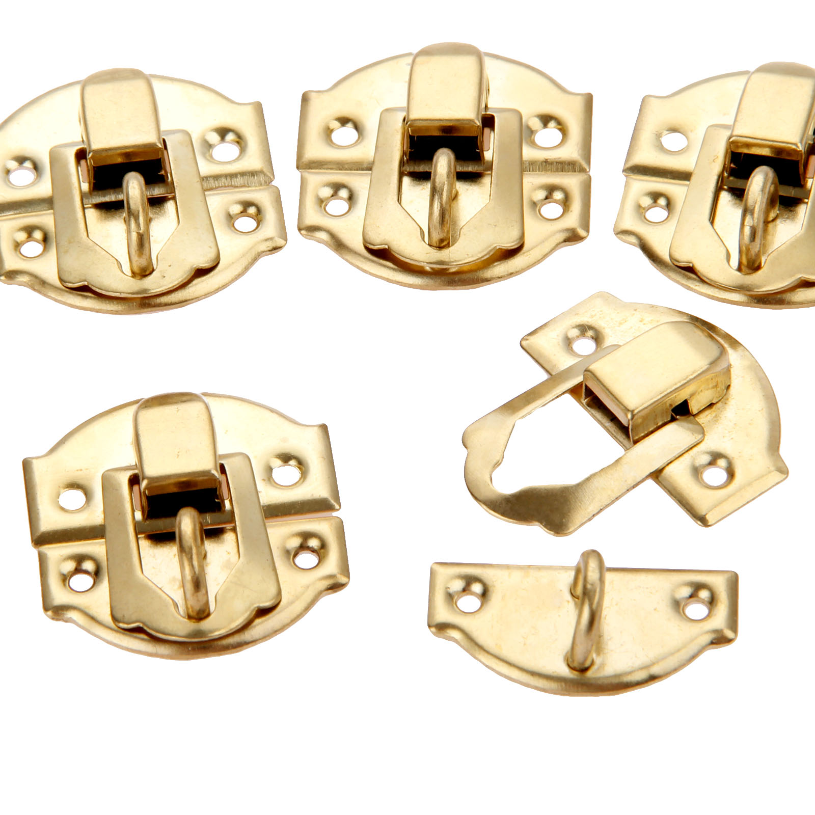 10 قطعة مزلاج الصندوق الذهبي ا - مراجعة Furniture Hardware Decorative وسعره